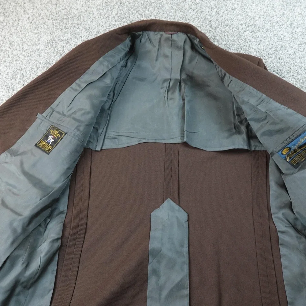 VTG Hart Schaffner Marx Blazer Mens 42 Brown Knit Suit Coat Jacket Jack Nicklaus
